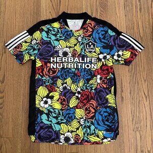 Adidas LA GALAXY Tiro Flower Soccer Jersey Short Sleeve T-Shirt Mens Medium